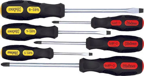 Ko-ken 168PS/6 Screwdriver Set PH1-2-3/SL5-6-8 6 pieces