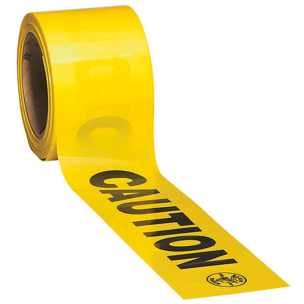 Klein Tools 58000 Caution Tape, Barricade, CAUTION, Yellow, 3-Inch x 200-Foot