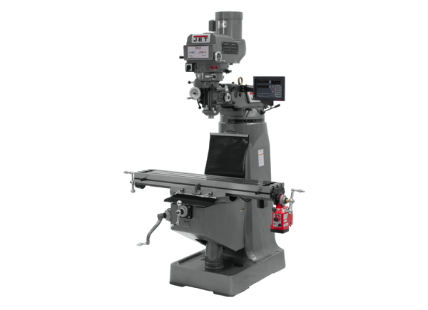 JET JT9-691232-4 JTM-4VS Mill With 3-Axis Newall NMS800 DRO (Knee) With X-Axis Powerfeed 460V