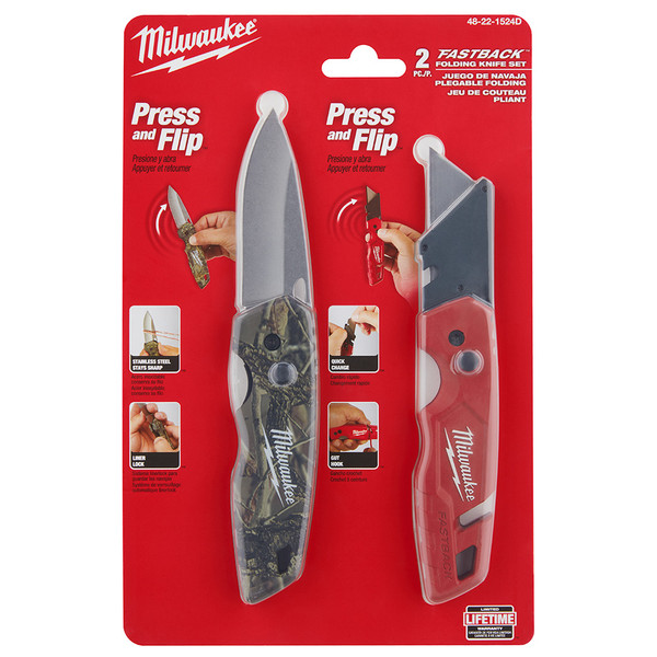 Milwaukee 48-22-1524D 2 PK Camo/Utility Folding Knives