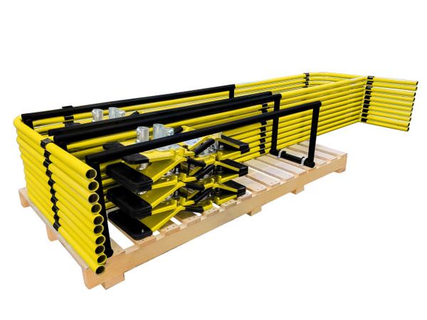 Frontline GUS10YLW Frontline Guardrail System Non-Penetrating Complete 100' Kit - OSHA Compliant