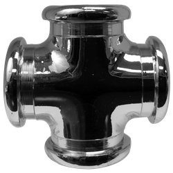 Midland Metal 45393LFCP Cross, 1/2 in FIP x 1/2 in FIP x 1/2 in FIP x 1/2 in FIP, Bronze, Chrome-Plated
