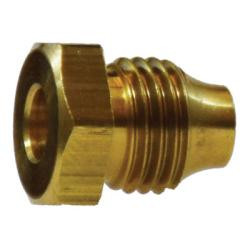 ANDERSON METALS 00881-10 Double Compression Sleeve Hex Nut, 5/8-in Threaded, Brass