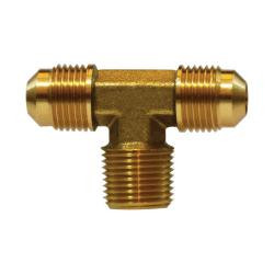 ANDERSON METALS 04045-0612 Branch Tee, 3/8-in SAE 45 deg Male Flared x 3/8-in SAE 45 deg Male Flared x 3/4-in MNPT, Brass