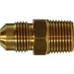 ANDERSON METALS 04098-0404 Extra Heavy Adapter, 1/4-in SAE 45 deg Male Flared x 1/4-in Male NPTF, Brass