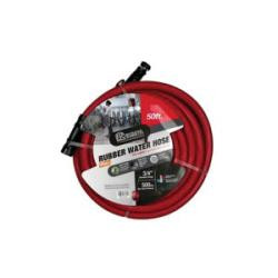 BUCHANAN RUBBER AVAWR-075-150GH50 Water Hose with Fittings, 3/4 in Nominal, 50 ft L, 150 psi, Rubber Tube, Red