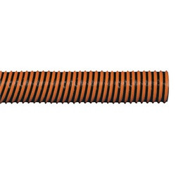 BUCHANAN RUBBER SPIRATUBE TDHS Series TDHS-800 Air Handling Ducting Hose with Orange Vinyl Scuff-Strip, 25 ft L, 12 psi