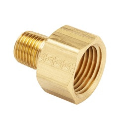 MID-AMERICA FITTINGS 120-128 Pipe Adapter, 3/4-in Female NPTF x 1/2-in Male NPTF, Brass