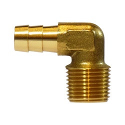 Midland Metal 32314VS 90-deg Male Elbow with Sealant, 3/4-in Hose Barb x 3/4-in Male NPTF, Brass