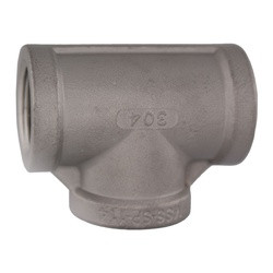 Midland Metal 62254MS SP-114 Tee, 3/4-in Female NPT x 3/4-in Female NPT x 3/4-in Female NPT, 304 Stainless Steel