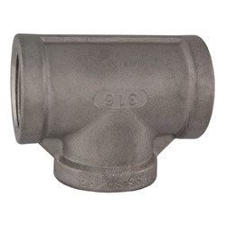 Midland Metal 63253MS SP-114 Pipe Tee, 1/2-in Female NPT x 1/2-in Female NPT x 1/2-in Female NPT, 316 Stainless Steel