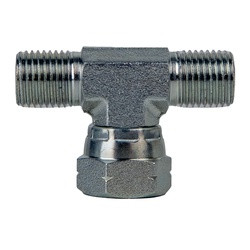 Midland Metal 9342-16-16-16 Swivel Run Tee, 1-in Male BSPP x 1-in Male BSPP x 1-in Female BSPP Swivel