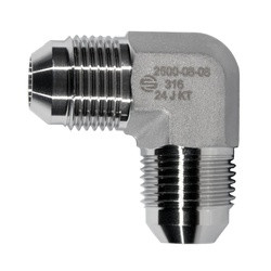 STAINLESS ADAPTERS SS2500-08-08 90-deg Union Elbow, 1/2-in Male JIC x 1/2-in Male JIC, Stainless Steel