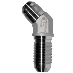 STAINLESS ADAPTERS SS2702-08-08 45-deg Bulkhead Union Elbow, 1/2-in Male JIC x 1/2-in Male JIC, Stainless Steel