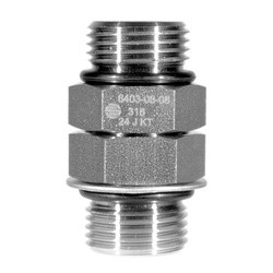 STAINLESS ADAPTERS SS6403-06-06 Adjustable Union, 3/8-in Male Adjustable O-Ring Boss x 3/8-in Male O-Ring Boss, Stainless Steel