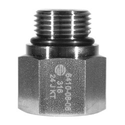 STAINLESS ADAPTERS SS6410-16-12 Extender Adapter, 1-in Male O-Ring Boss x 3/4-in Female O-Ring Boss, Stainless Steel