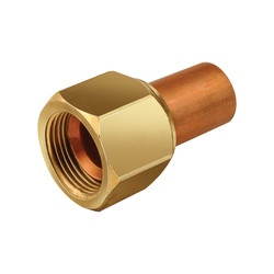 Midland Metal US5-88 SAE 45-deg Flared Swivel Adapter, 1/2-in Female Flared Swivel x 1/2-in Sweat, Brass