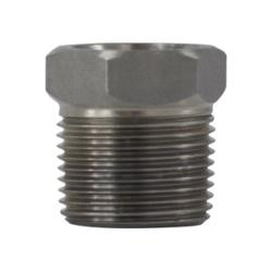 Midland Metal 105505 Pipe Bushing, 1/2 in MPT x 3/8 in FPT, Stainless Steel, 3000 lb