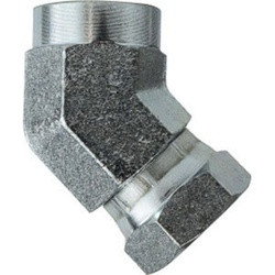 Midland Metal 150464 45-deg Swivel Elbow, 3/8-in Female NPTF x 1/4-in Female NPSM Swivel, Steel