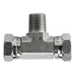 Midland Metal 16012020 Swivel Branch Tee, 1-1/4-in Male NPTF x 1-1/4-in FNPSM Swivel x 1-1/4-in FNPSM Swivel, Steel