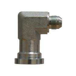 Midland Metal 17042416 90-deg Elbow Adapter, 1-1/2-in Male JIC x 1-in Code 61 Flange, Steel