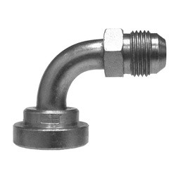 Midland Metal 18041220 90-deg Flange Elbow, 3/4-in Male JIC x 1-1/4-in Code 62 Flange, Steel