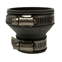 Midland Metal 195521 Flexible Drain and Trap Coupling, 2 in 1-1/2 in, Rubber, Gray