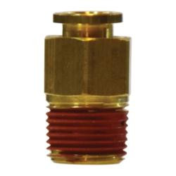 Midland Metal 20055 Male Adapter, 1/4-in Push-to-Connect x 1/4-in Male NPT, Brass, FKM