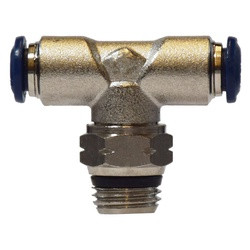 Midland Metal 20111NA Swivel Male Branch Tee, 1/2-in Push-to-Connect x 1/2-in Push-to-Connect x 1/2-in Male Global Thread Swivel, Brass, Nickel-Plated