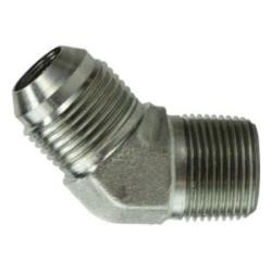 Midland Metal 250354 45-deg Elbow, 5/16-in Male JIC x 1/4-in Male NPTF, Steel