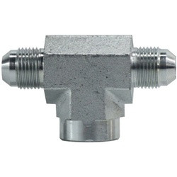 Midland Metal 26022020 Female Pipe Branch Tee, 1-1/4-in Male JIC x 1-1/4-in Male JIC x 1-1/4-in Female NPTF, Steel