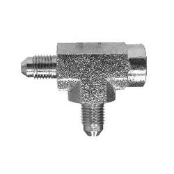 Midland Metal Run Tee, 260686, 1/2-in Male JIC x 3/8-in Female NPTF x 1/2-in Male JIC, Steel