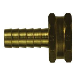 ANDERSON METALS 707046-0412 Straight Hex Swivel Adapter, 1/4-in Hose Barb x 3/4-in Female Garden Hose Swivel, Lead-Free Brass