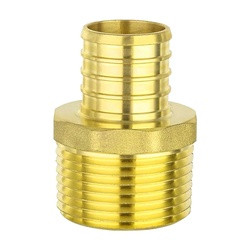 Midland Metal 35079 Male Adapter, 3/4-in PEX x 1/2-in Male NPTF, Lead-Free Brass