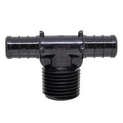 Midland Metal 35242 Male Branch Tee, 1/2-in PEX x 1/2-in PEX x 1/2-in Male NPT, Polyphenylsulfone
