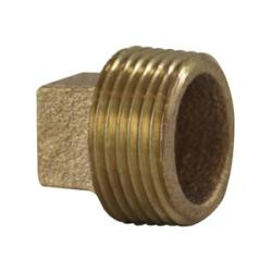 Midland Metal 44653D Cored Square Head Plug, 1/2 in MPT, Bronze