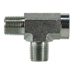 Midland Metal 560320 Pipe Run Tee, 1-1/4-in Male NPTF x 1-1/4-in Female NPTF x 1-1/4-in Male NPTF, Steel