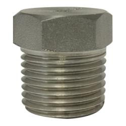 Midland Metal 62632B1 Barstock Hex Head Plug, 3/8 in MPT, Stainless Steel, 1000/3000 lb