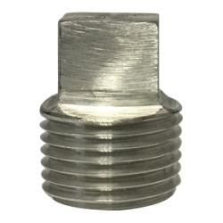 Midland Metal 62658B1 Barstock Square Head Plug, 2 in MPT, Stainless Steel, 1000/3000 lb
