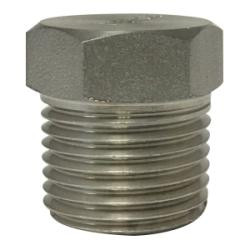 Midland Metal 63638B1 Barstock Hex Head Plug, 2 in MPT, Stainless Steel, 1000/3000 lb