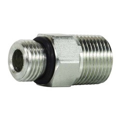 Midland Metal 64012420 Straight Adapter, 1-1/2-in Male O-Ring Boss x 1-1/4-in Male NPTF, Steel