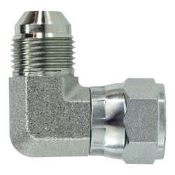 Midland Metal 6500-06-04 90-deg Swivel Elbow, 3/8-in Male JIC x 1/4-in Female JIC Swivel, Steel