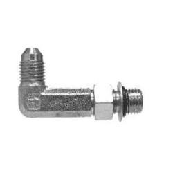 Midland Metal 6801LLNWO6 90-deg Extra Long Elbow, 3/8-in Male JIC x 3/8-in Male Adjustable O-Ring Boss, Steel