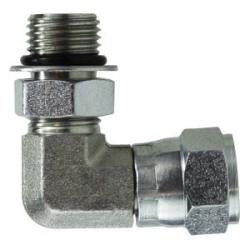 Midland Metal 6809NWO1616 90-deg Swivel Elbow, 1-in Male Adjustable O-Ring Boss x 1-in Female JIC Swivel, Steel