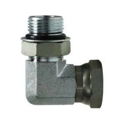 BUCHANAN RUBBER 6901NWO1412 90-deg Swivel Elbow, 7/8-in Male Adjustable O-Ring Boss Swivel x 3/4-in Female NPSM Swivel, Steel