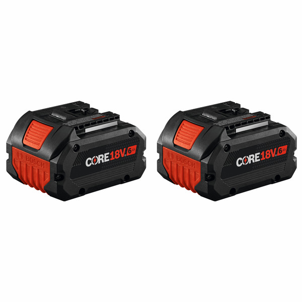 Bosch GBA18V60-2PK 18V CORE18V Lithium-Ion 6 Ah High Power Battery, 2-Pack