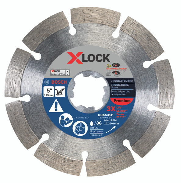 Bosch DBX541P 5 In. X-LOCK Premium Segmented Rim Diamond Blade