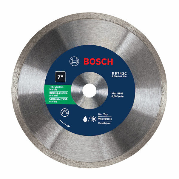 Bosch DB743C 7 In. Premium Continuous Rim Diamond Blade for Clean Cuts