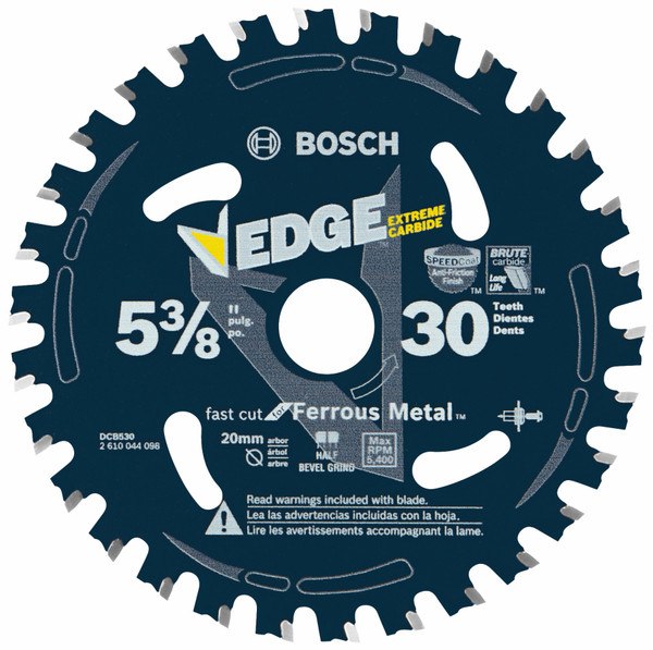 Bosch DCB530 5-3/8 In. 30 Tooth Edge Circular Saw Blade for Ferrous Metal Cutting