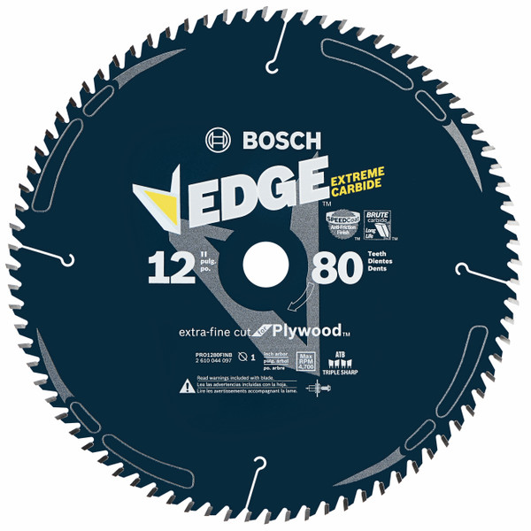Bosch PRO1280FINB 12 In. 80 Tooth Edge Circular Saw Blade for Finishing